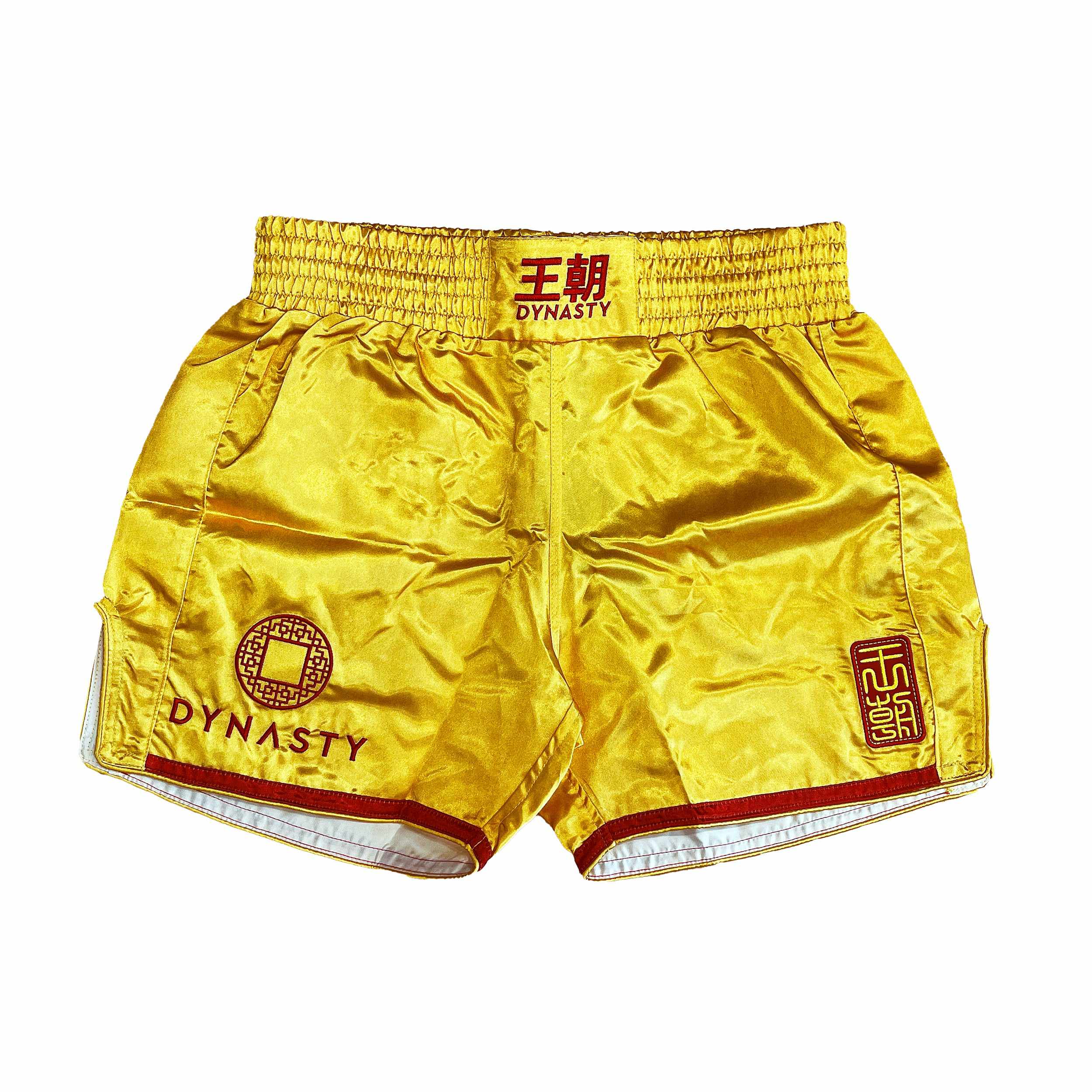 Dynasty Flagship Muay Thai / Sanda Fight Shorts V2 (Gold)-Muay Thai / Sanda Shorts - Dynasty Clothing MMA