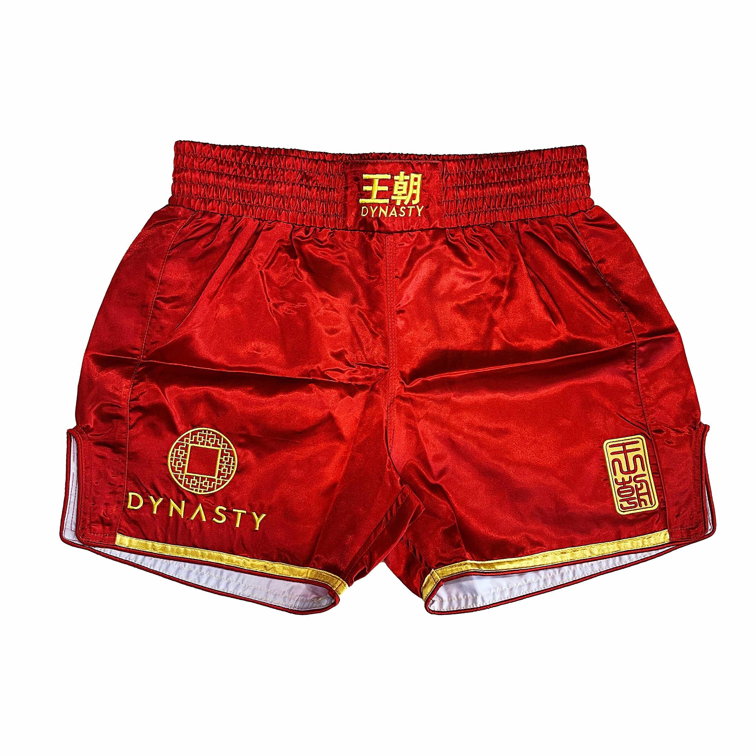 Dynasty Flagship Muay Thai / Sanda Fight Shorts V2 (Red)-Muay Thai / Sanda Shorts - Dynasty Clothing MMA