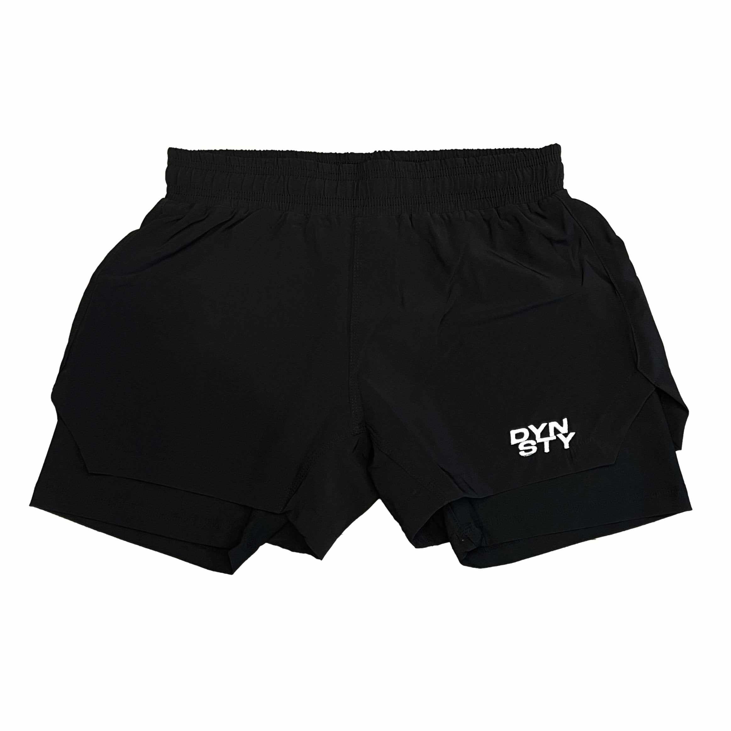 Dynasty Hybrid Pro Competition Fight Shorts (Black)-Hybrid Shorts - Dynasty Clothing MMA