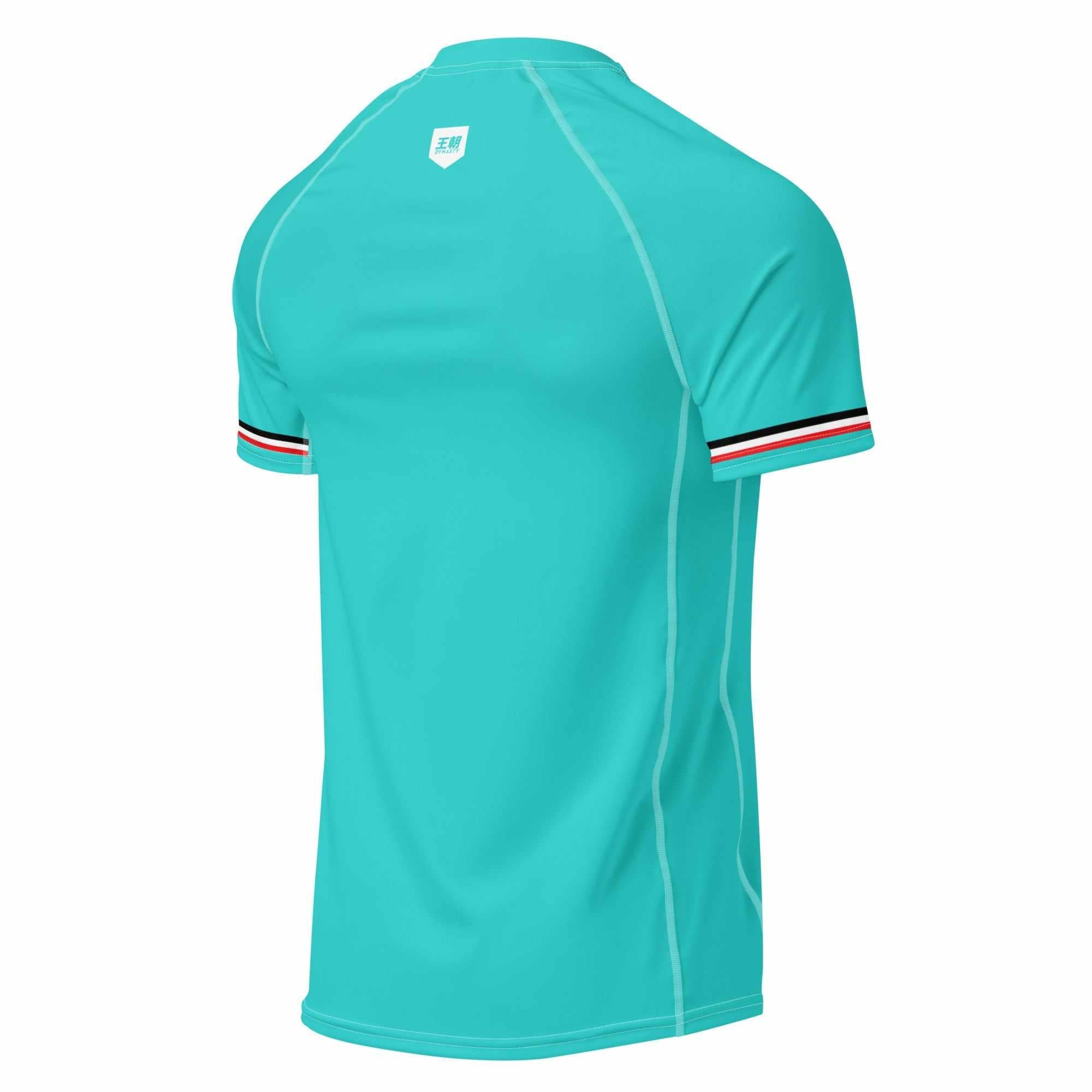 Dynasty Silver Arrows Short Sleeve Rash Guard (Teal)-Rash Guards - Dynasty Clothing MMA