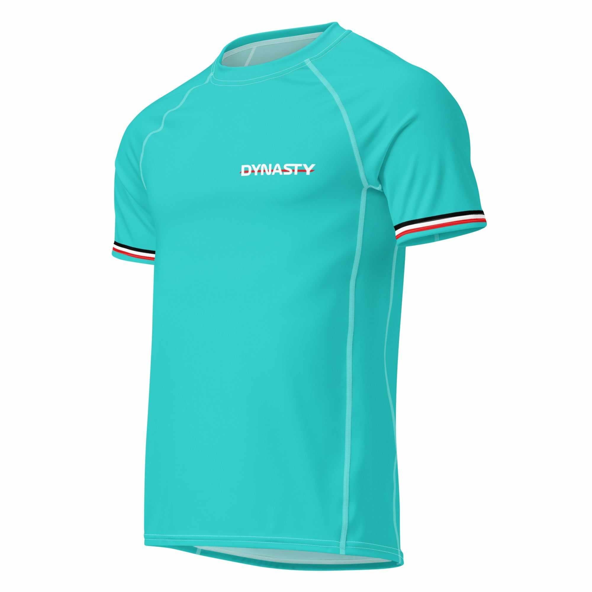 Dynasty Silver Arrows Short Sleeve Rash Guard (Teal)-Rash Guards - Dynasty Clothing MMA