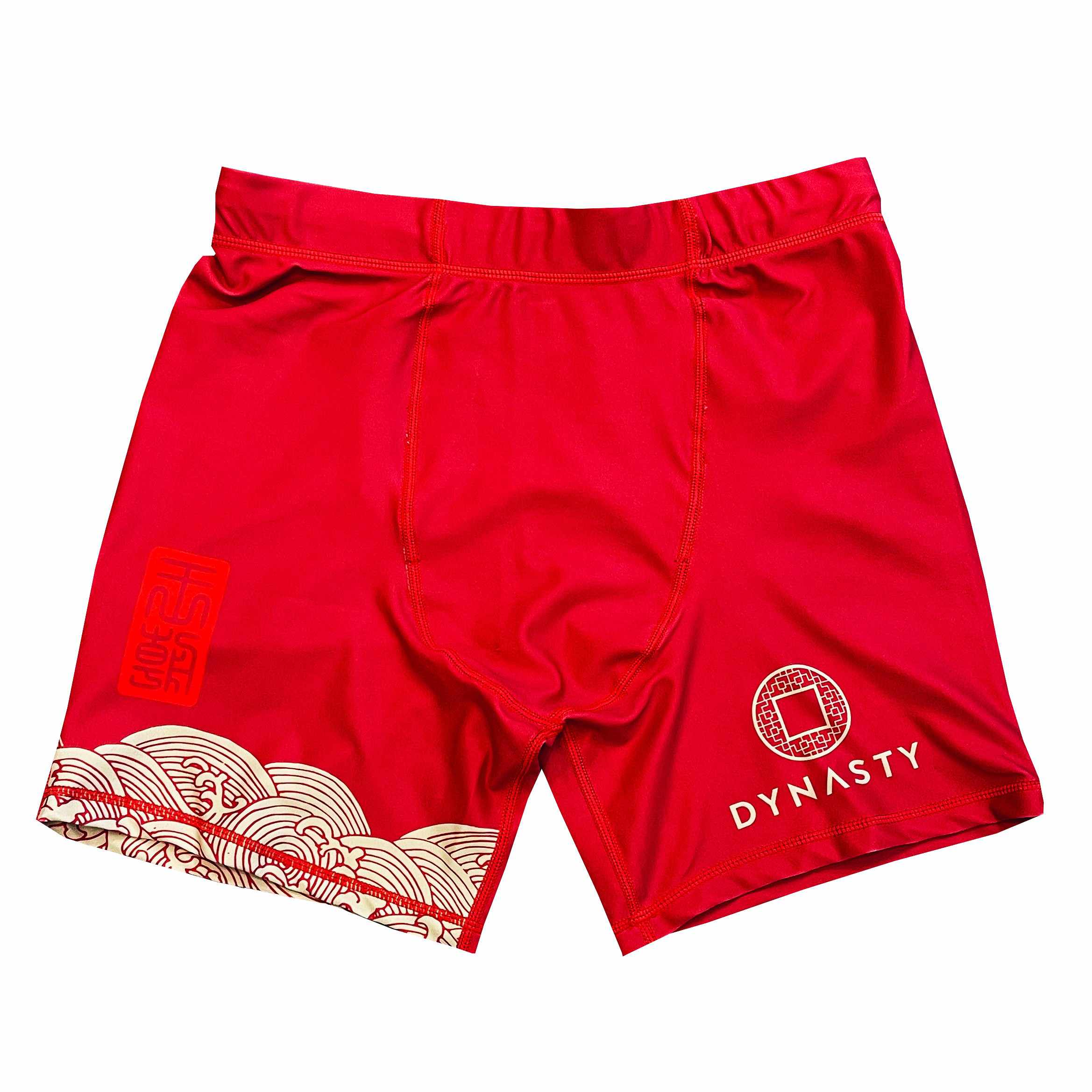 Storm Riders Elite Compression Shorts (Vale Tudo) (Red)-Compression Shorts - Dynasty Clothing MMA