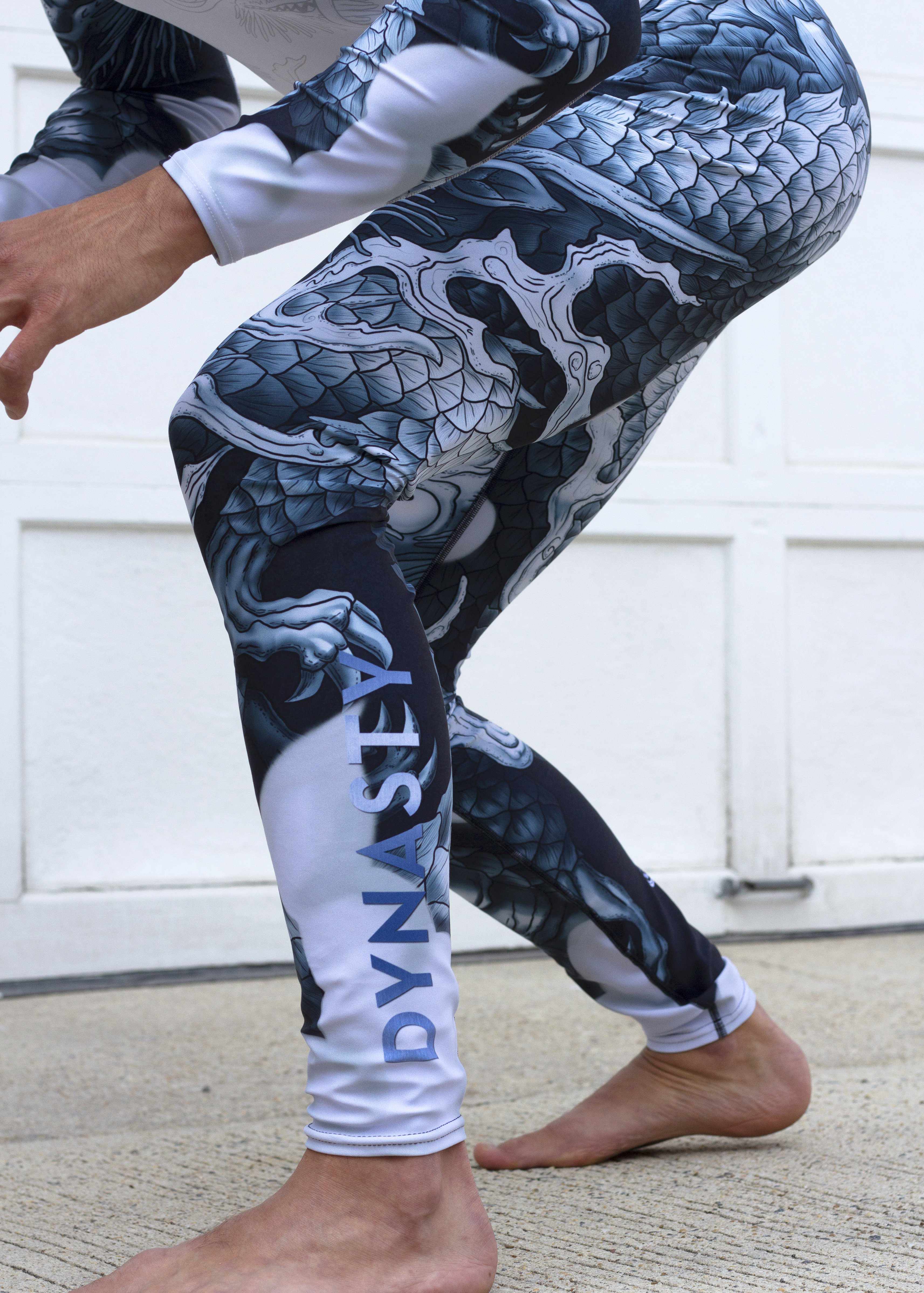 Dragon Lord Grappling Spats (Platinum)-Grappling Spats / Tights - Dynasty Clothing MMA