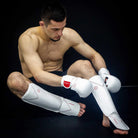 Dynasty Diamond Pro MMA Shin Guards (White / Red)-Striking / Protective Gear - Dynasty Clothing MMA