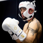 Dynasty Diamond Pro Training Gloves (White / Gold)-Boxing Gloves - Dynasty Clothing MMA