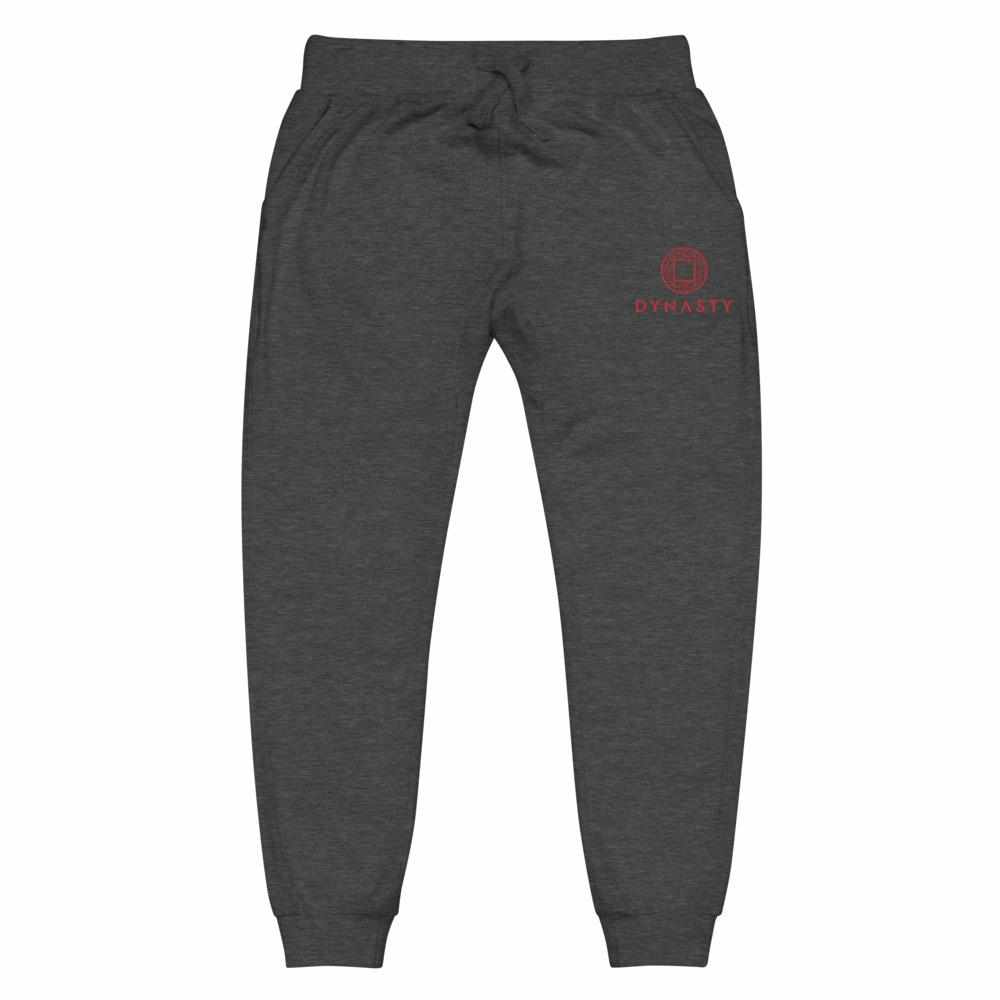 Dynasty Emblem Embroidered Fleece Joggers Sweatpants-Pants - Dynasty Clothing MMA