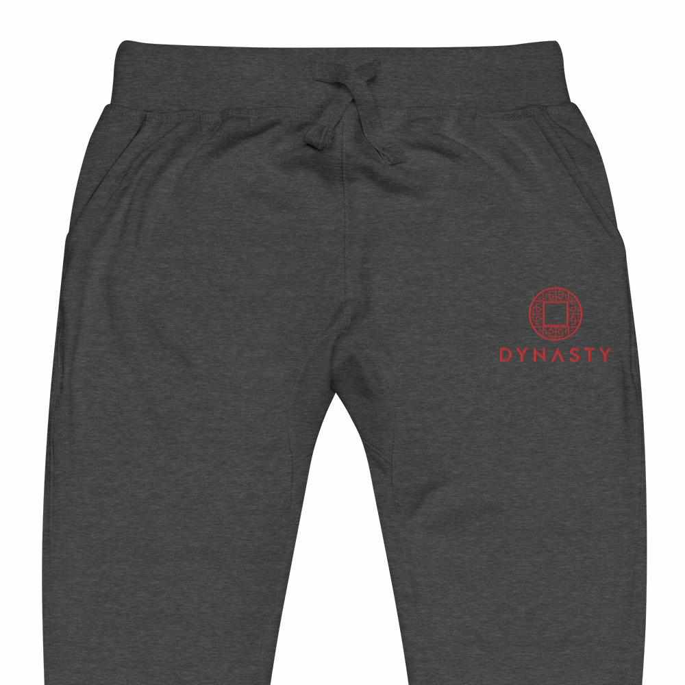 Dynasty Emblem Embroidered Fleece Joggers Sweatpants-Pants - Dynasty Clothing MMA