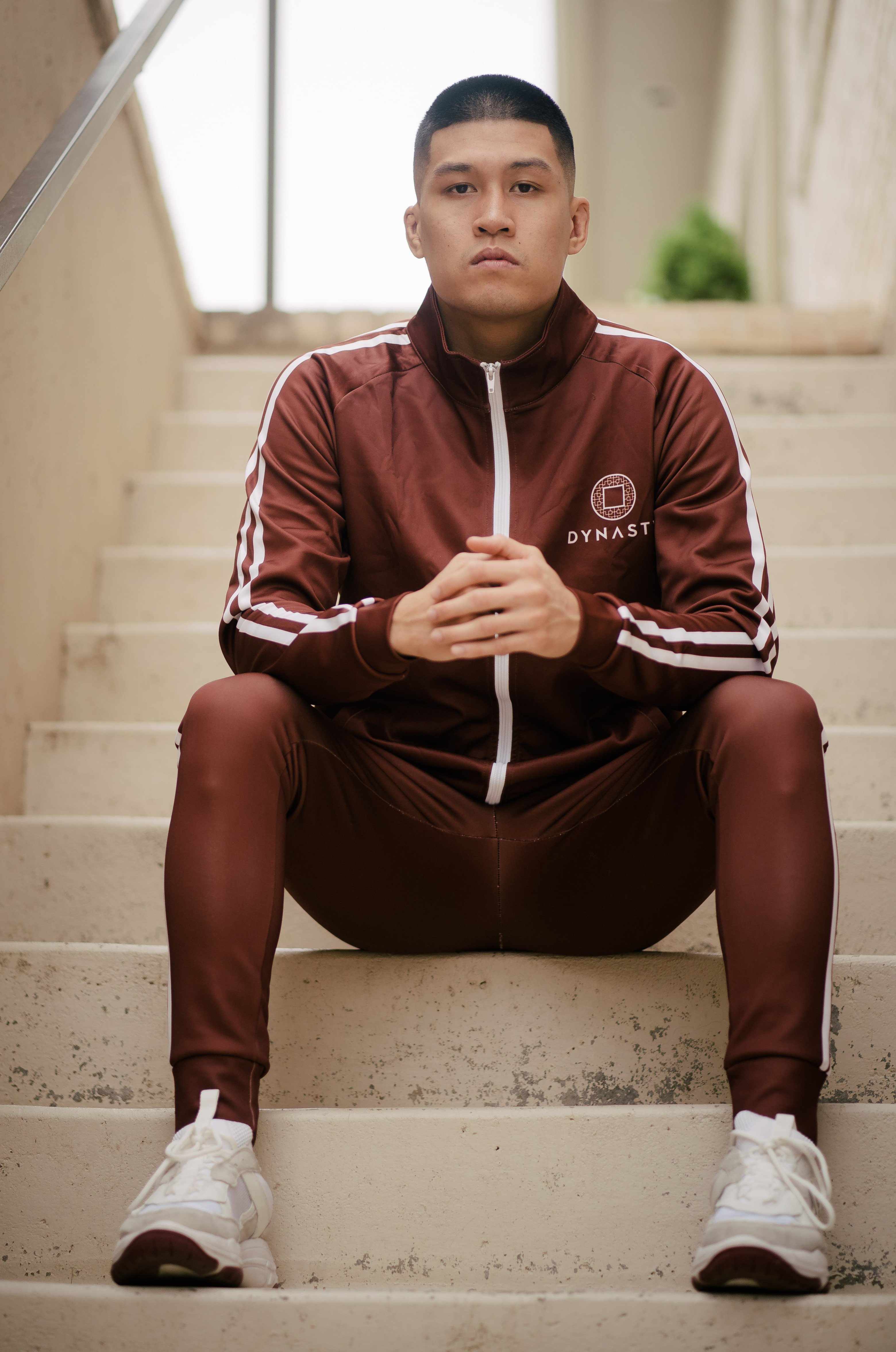 Dynasty Maroon Tracksuit Loungewear Set-Hoodies / Sweaters - Dynasty Clothing MMA