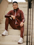 Dynasty Maroon Tracksuit Loungewear Set-Hoodies / Sweaters - Dynasty Clothing MMA