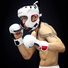 Dynasty Ultralight Pro MMA Headgear (White / Red)-Headgear - Dynasty Clothing MMA