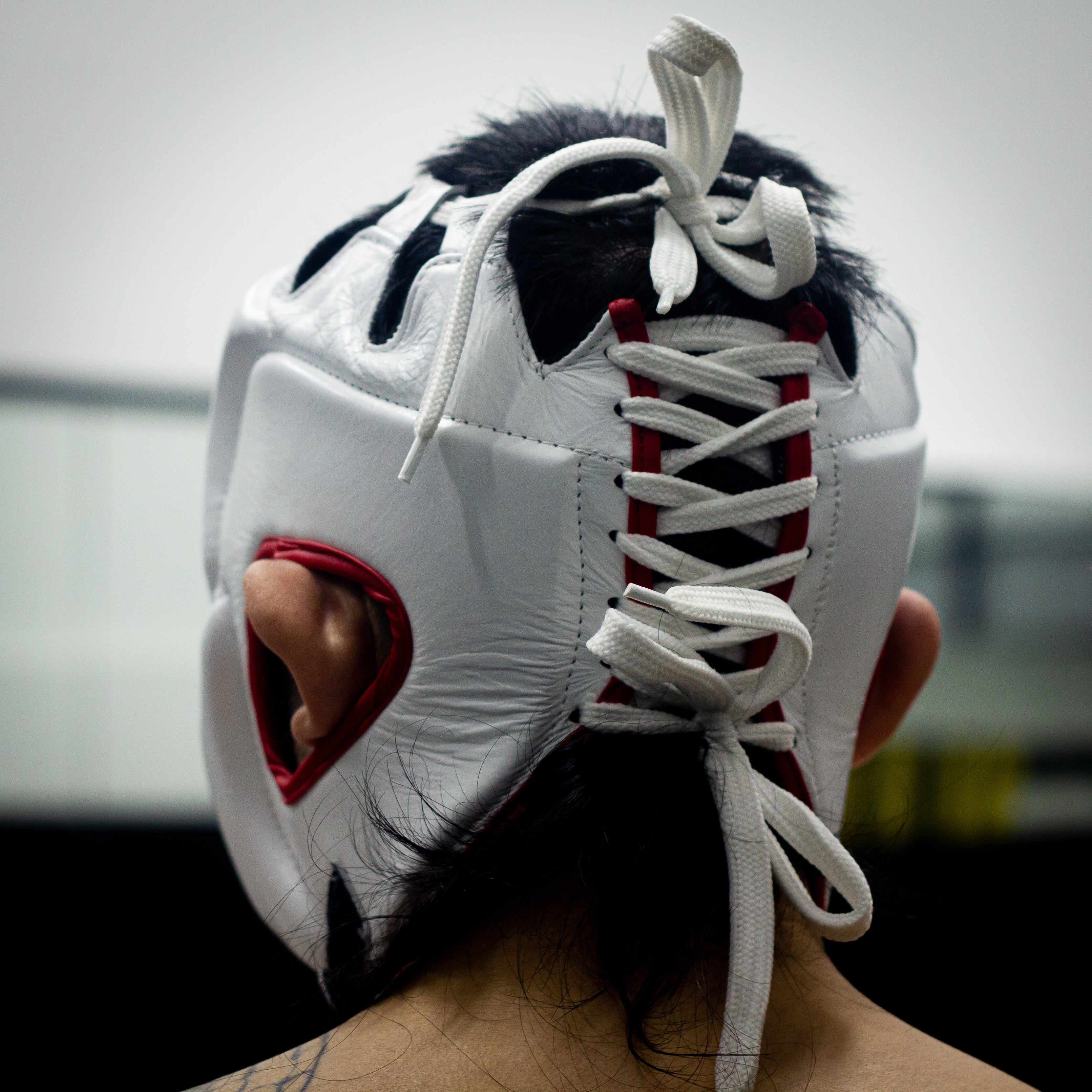 Dynasty Ultralight Pro MMA Headgear (White / Red)-Headgear - Dynasty Clothing MMA