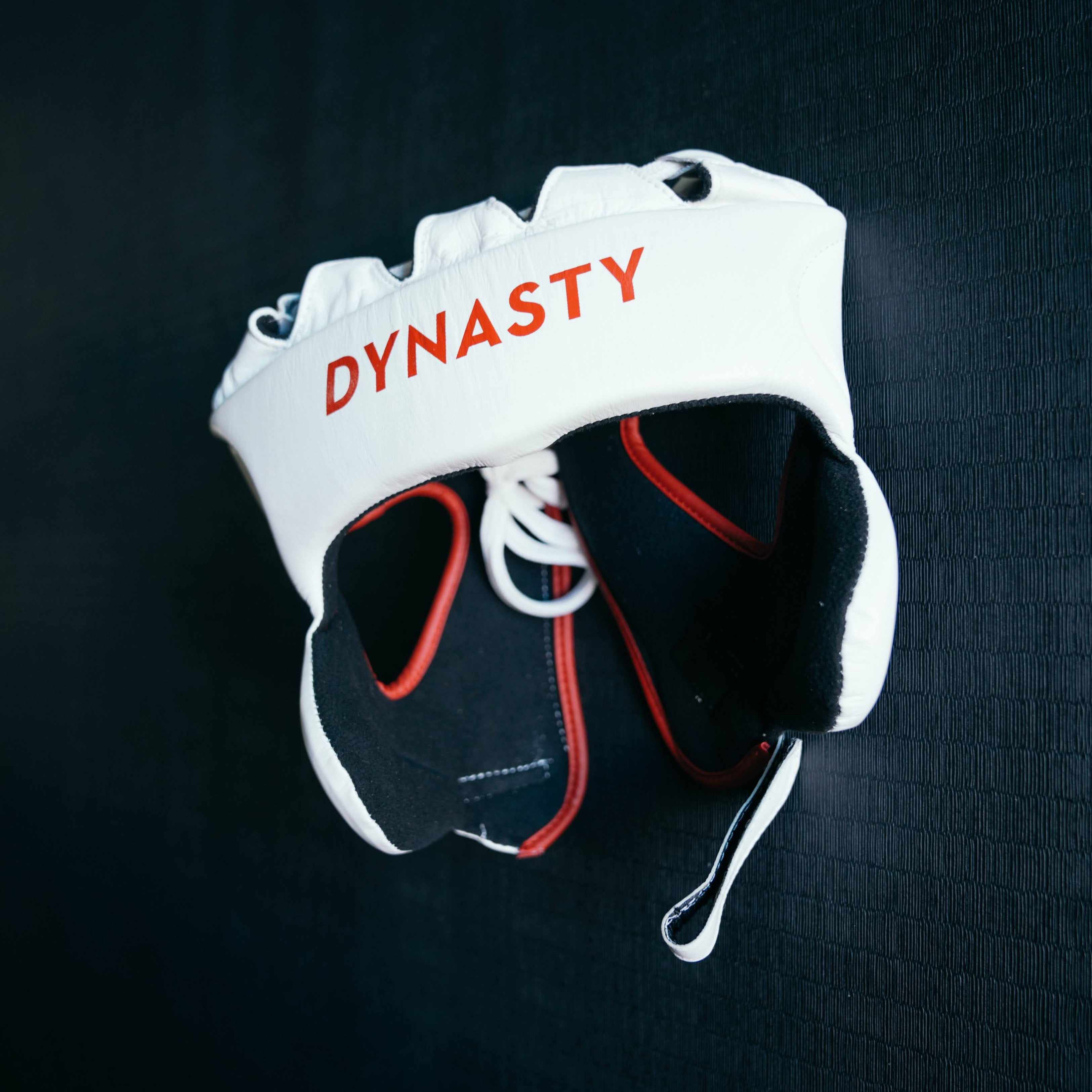 Dynasty Ultralight Pro MMA Headgear (White / Red)-Headgear - Dynasty Clothing MMA