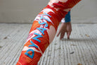 Koi Garden Grappling Spats (Teal / Orange)-Grappling Spats / Tights - Dynasty Clothing MMA