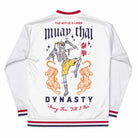 Muay Thai "Till I Die" Bomber Jacket (White)-Bomber Jacket - Dynasty Clothing MMA