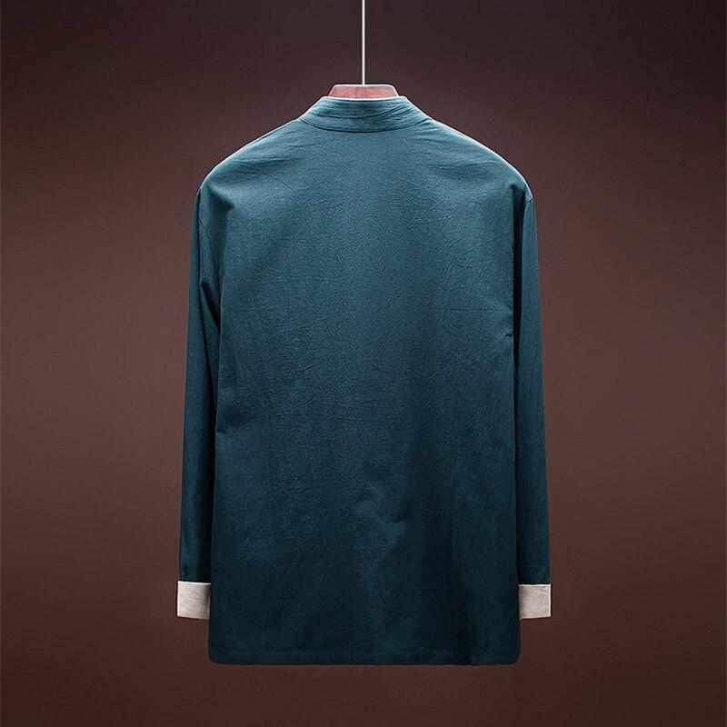 Neo Classic Contrast Mandarin Kung Fu Button Jacket-Neo Dynasty - Dynasty Clothing MMA