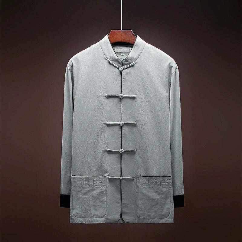 Neo Classic Contrast Mandarin Kung Fu Button Jacket-Neo Dynasty - Dynasty Clothing MMA