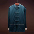 Neo Classic Contrast Mandarin Kung Fu Button Jacket-Neo Dynasty - Dynasty Clothing MMA