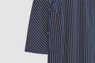 Neo Classic Pinstripe Cheongsam Navy Robe-Neo Dynasty - Dynasty Clothing MMA