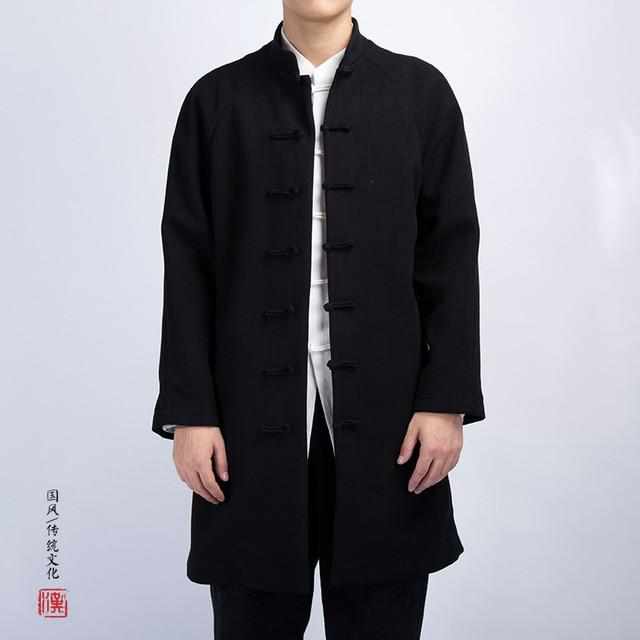 Neo Zen Kung Fu Button Long Mandarin Jacket-Neo Dynasty - Dynasty Clothing MMA