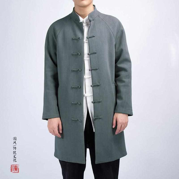 Neo Zen Kung Fu Button Long Mandarin Jacket